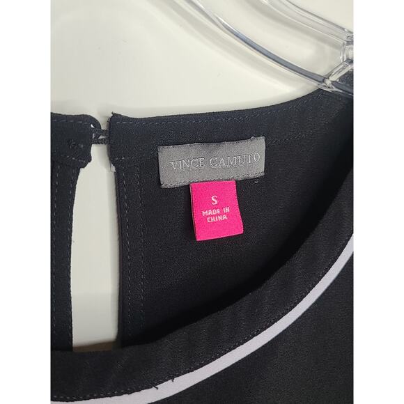Vince Camuto black white cap sleeve blouse - small - Picture 2 of 4